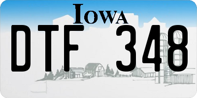 IA license plate DTF348