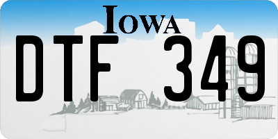 IA license plate DTF349
