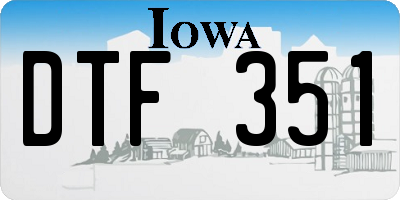 IA license plate DTF351