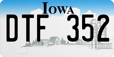 IA license plate DTF352