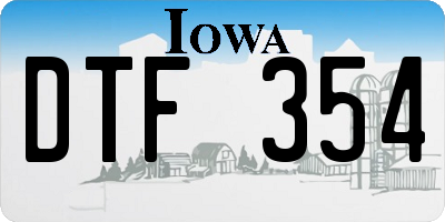 IA license plate DTF354