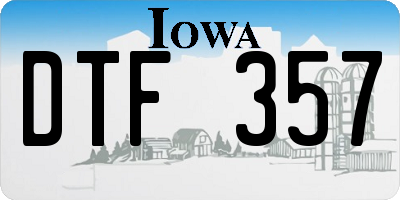 IA license plate DTF357