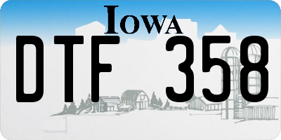 IA license plate DTF358