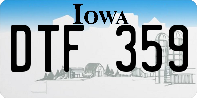 IA license plate DTF359