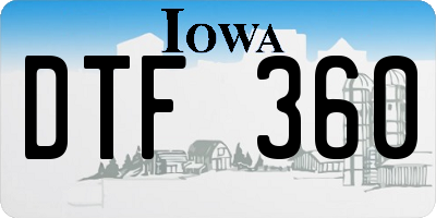 IA license plate DTF360
