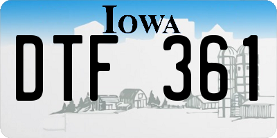 IA license plate DTF361