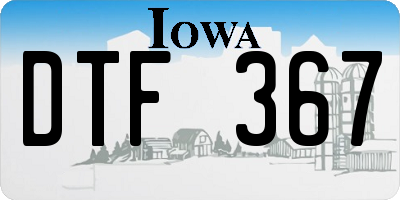 IA license plate DTF367