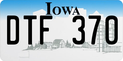 IA license plate DTF370