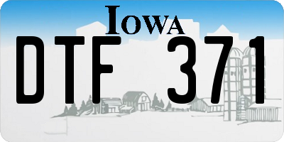 IA license plate DTF371