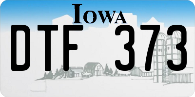 IA license plate DTF373