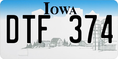 IA license plate DTF374