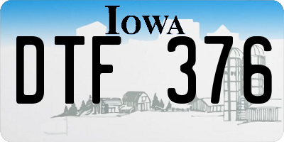 IA license plate DTF376