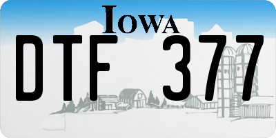 IA license plate DTF377