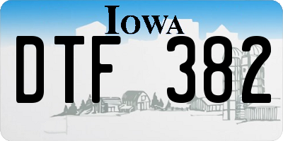 IA license plate DTF382
