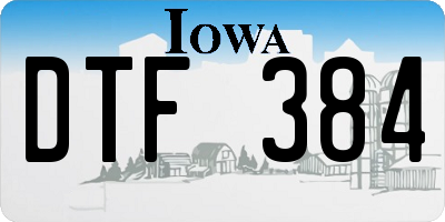 IA license plate DTF384