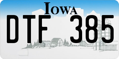 IA license plate DTF385