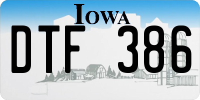 IA license plate DTF386