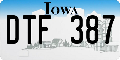IA license plate DTF387