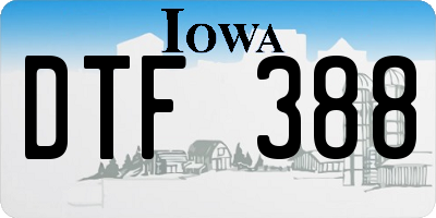 IA license plate DTF388