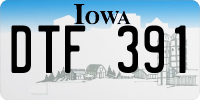 IA license plate DTF391