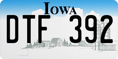IA license plate DTF392