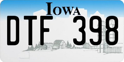 IA license plate DTF398
