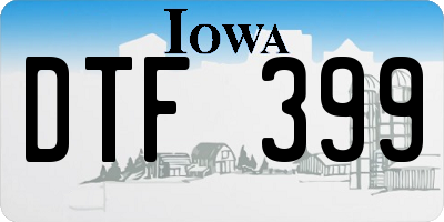 IA license plate DTF399