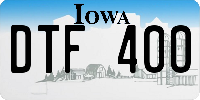 IA license plate DTF400