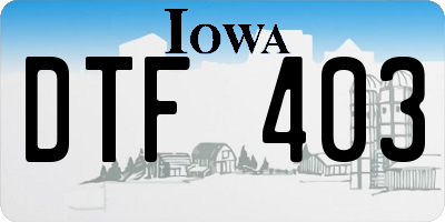 IA license plate DTF403