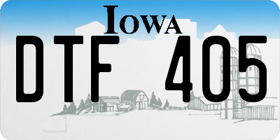 IA license plate DTF405