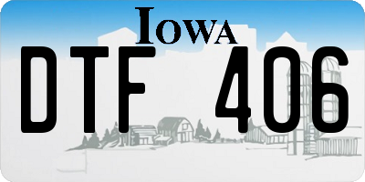 IA license plate DTF406