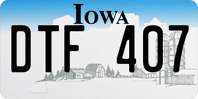IA license plate DTF407