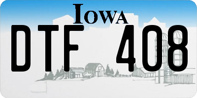 IA license plate DTF408