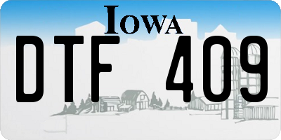 IA license plate DTF409