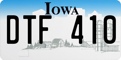 IA license plate DTF410