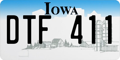 IA license plate DTF411