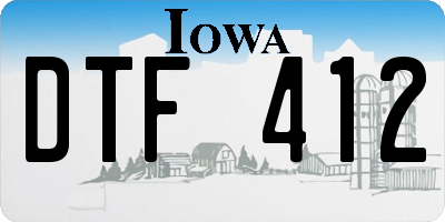 IA license plate DTF412