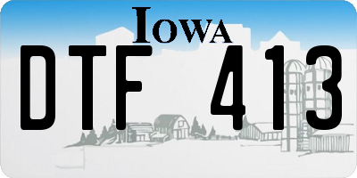 IA license plate DTF413