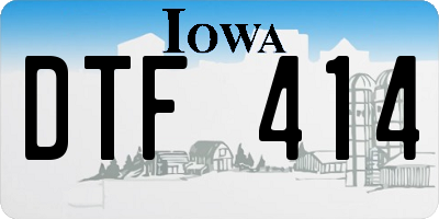 IA license plate DTF414