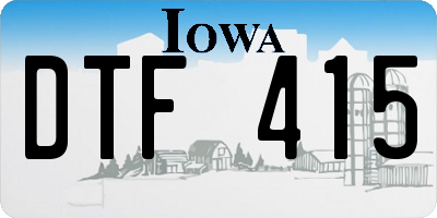 IA license plate DTF415