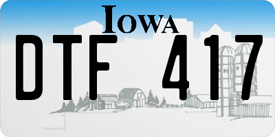 IA license plate DTF417