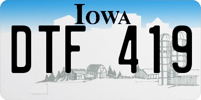 IA license plate DTF419