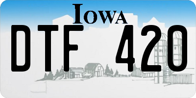 IA license plate DTF420