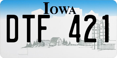 IA license plate DTF421