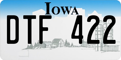 IA license plate DTF422