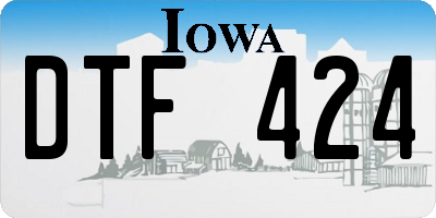 IA license plate DTF424