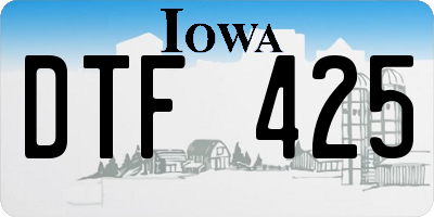 IA license plate DTF425