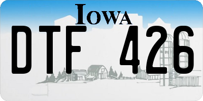 IA license plate DTF426