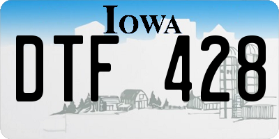 IA license plate DTF428