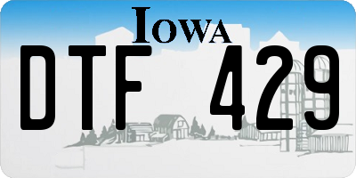 IA license plate DTF429